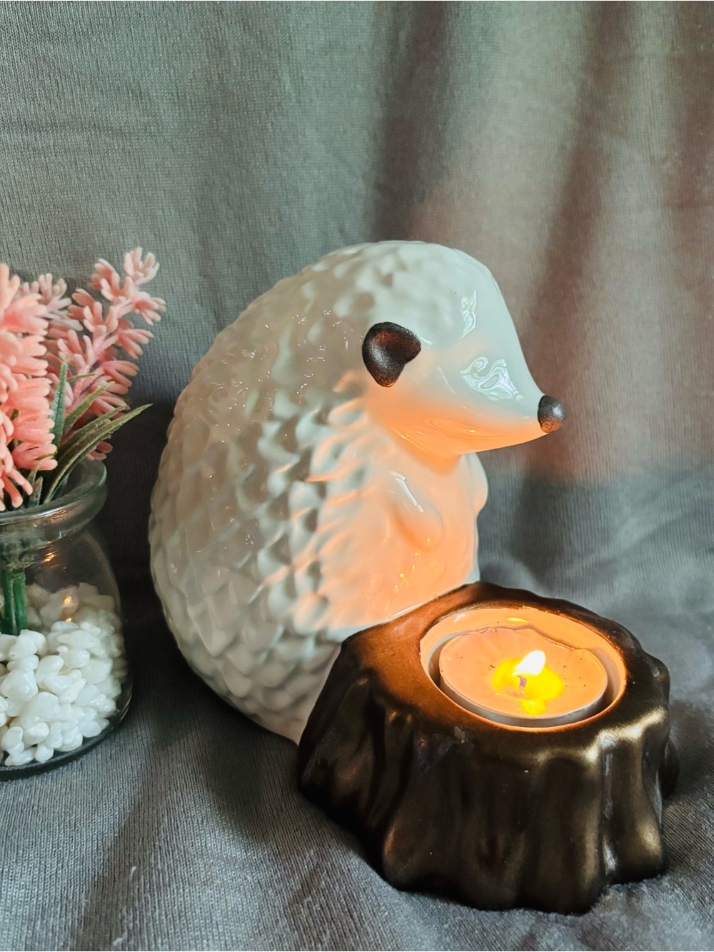 Ceramic Hedgehog Tealight Holder